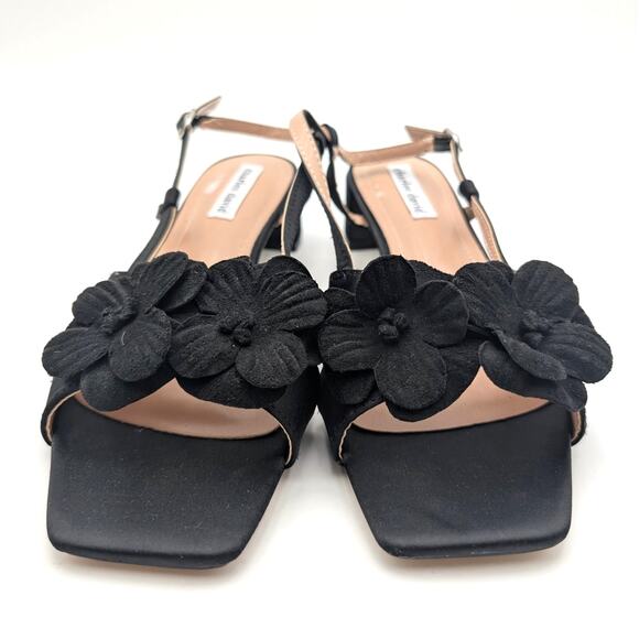 Charles David Dean Slingback Sandal Floral Top Women's Black Size US9M EU39.5 - Picture 2 of 13